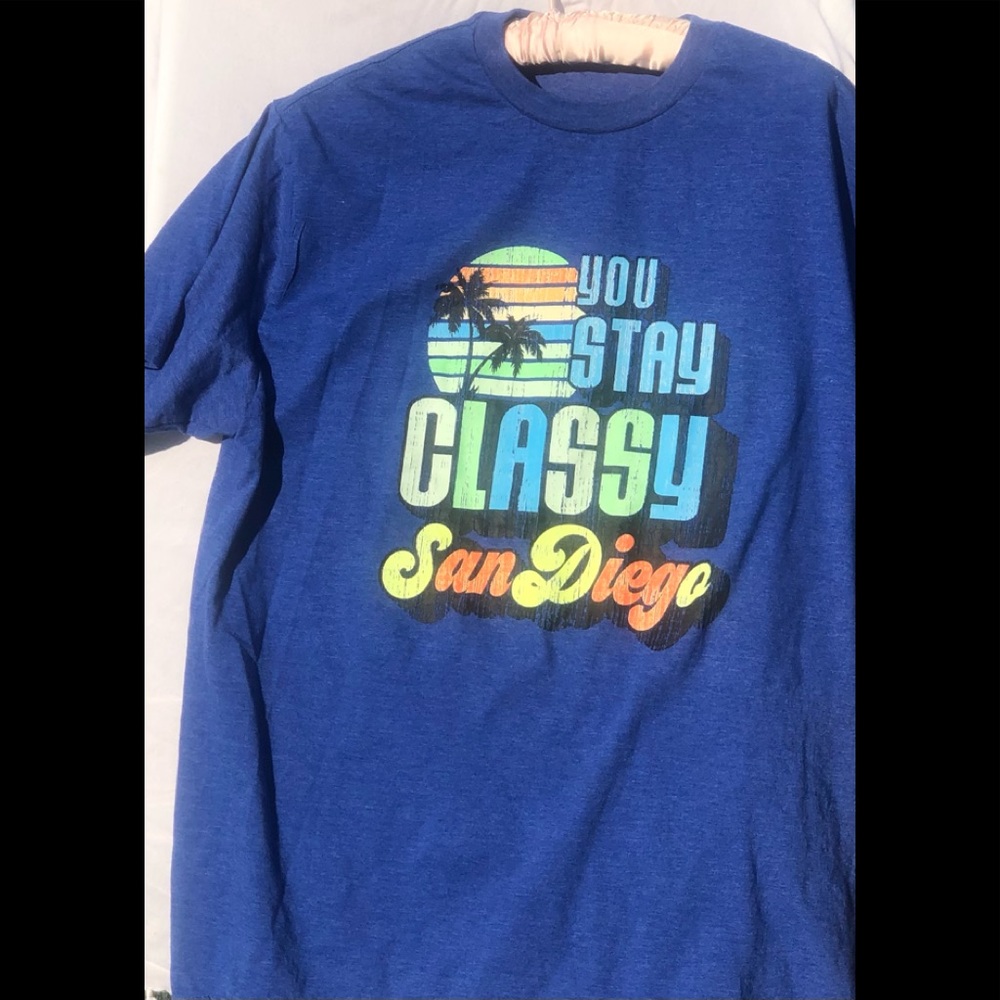 3/25 🌻 Mens Large Hanes T- Stay Classy San Diego
